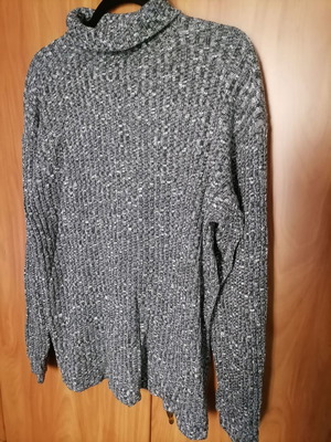 Women's gray turtleneck sweater used, loose fit L/XL
