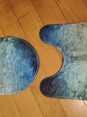 Toilet Seat Cover and Bath Mat Set used, colorful Temu