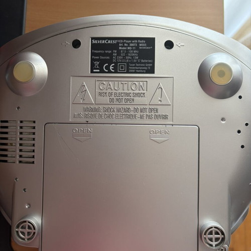 Silvercrest MD11 Portable Radio CD Player, silver