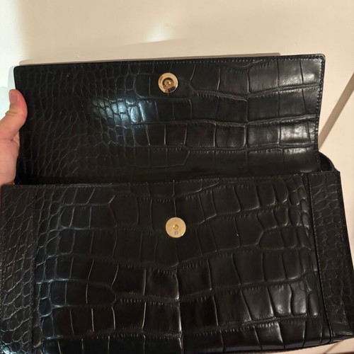 Etienne Aigner Croco Noir leather shoulder bag like new