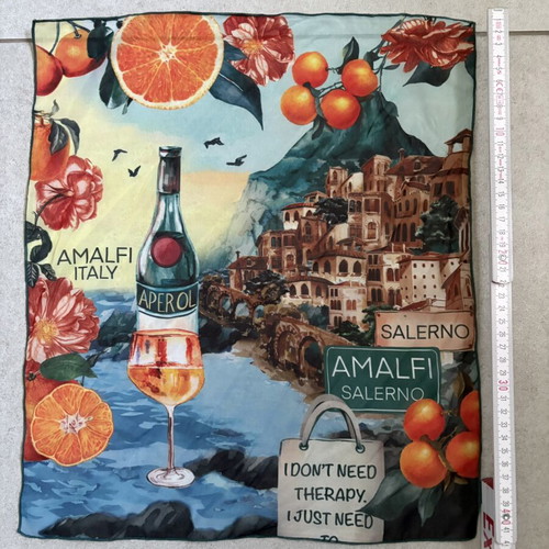 Amalfi Scarf like new, multicolor, 36x40cm