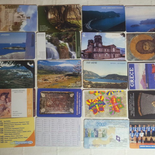 Phone cards used, pack of 20 pieces