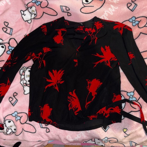 Amisu red-black blouse like new, size M