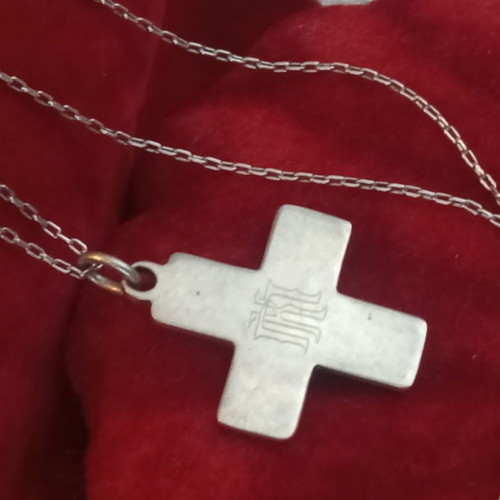 Kessaris 925 cross necklace with monogram