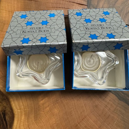 Kosta Boda star-shaped candles like new