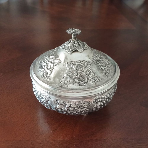 Silver-plated vintage fondue bowl