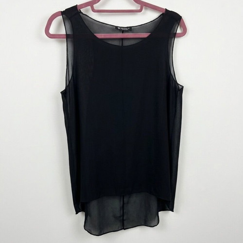 Hyper black sleeveless top like new with transparency