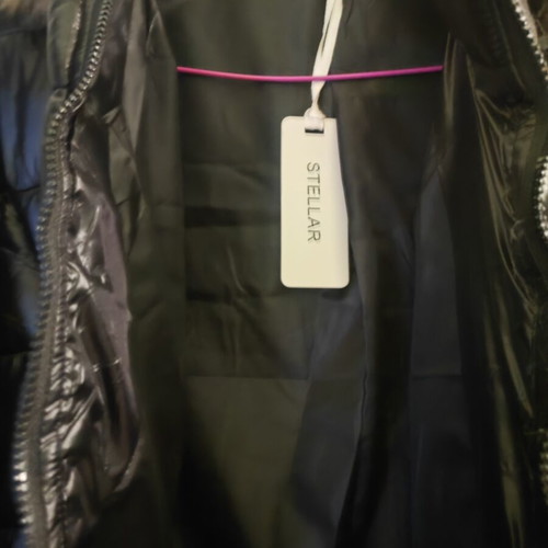 Women's black jacket with detachable hood, XL