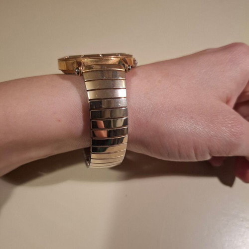 Lipsy London women's watch used, rose gold with crystals and elastic bracelet