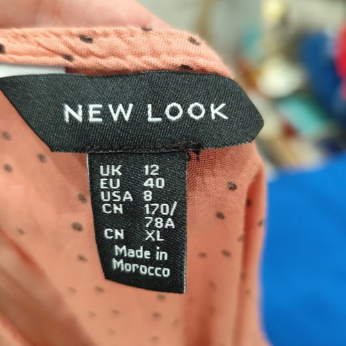 New Look pink polka dot midi skirt like new, EU 40