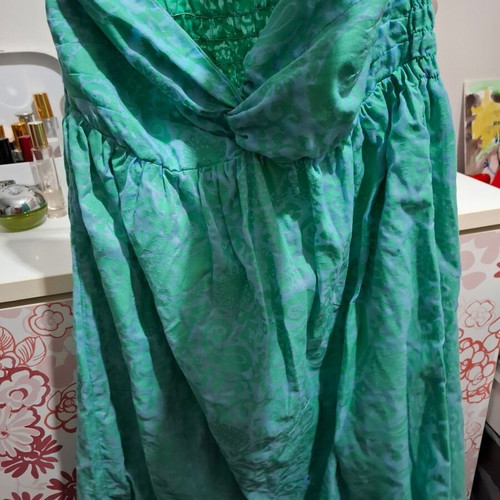 Strapless dress like new, blue and green, size S