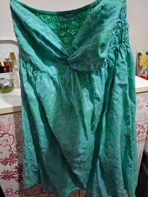 Strapless dress like new, blue and green, size S