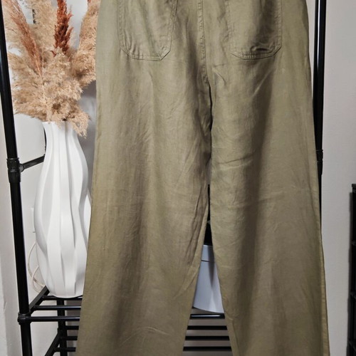 Karavan Khaki Linen Pants size L like new, wide leg