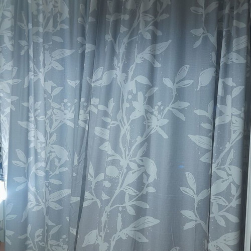 Curtains like new, 238×140 cm, light gray with white details