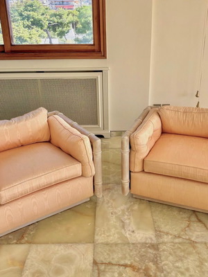 Σετ 2 vintage πολυθρόνες bamboo σαν καινούργιο με τραπεζάκι δώρο