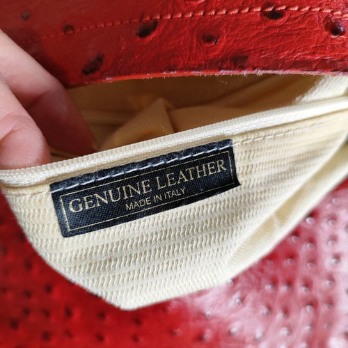 Leather vintage shoulder and handbag red like new Italy