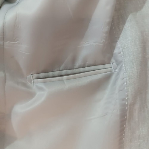 Leonardo men's suit 100% linen beige like new, jacket and trousers 50/44