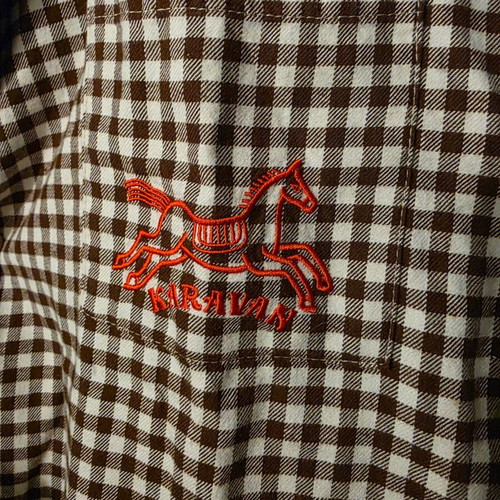 Karavan Checked Crop Shirt Like New With Embroidery