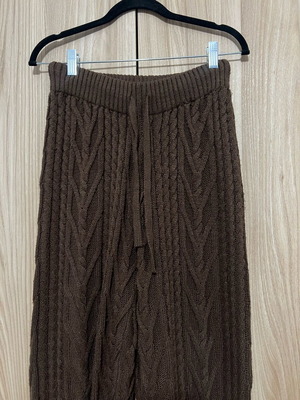 Knitted high-waisted pants like new, brown