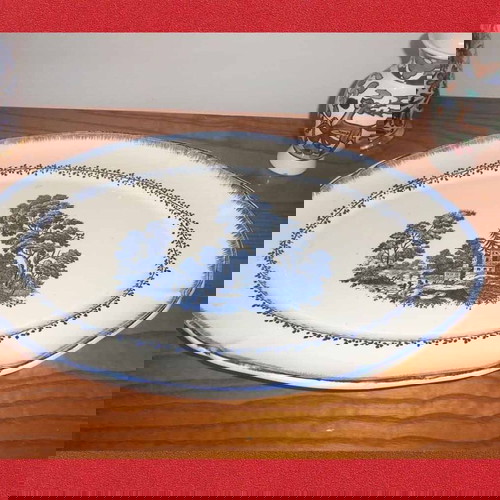 Παλιά Μεγάλη Κεραμική Πιατέλα Ιταλική μεταχειρισμένη 43x29 cm Richard Ginori