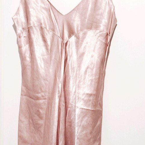 Rose gold dress like new, size M, long, cotton satin
