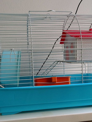 Hamster cage two-story used with full equipment