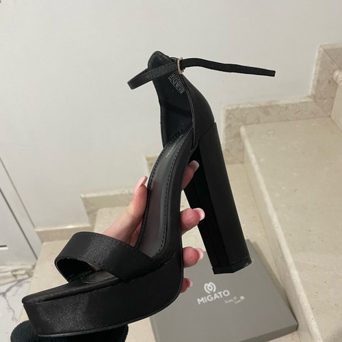 Migato high black sandals like new, size 38