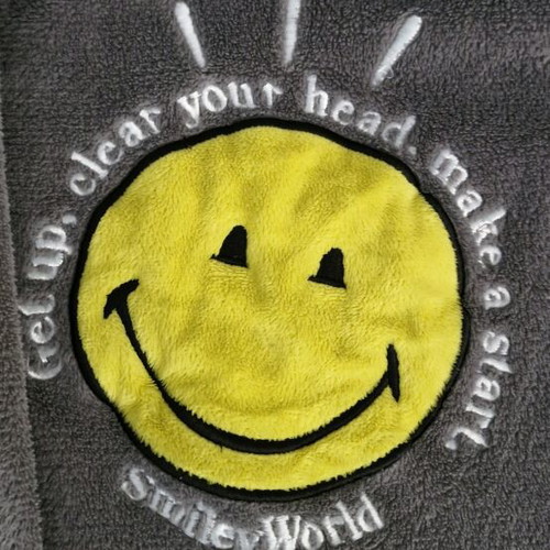 Zara x Smiley World pajamas set used, grey with yellow prints