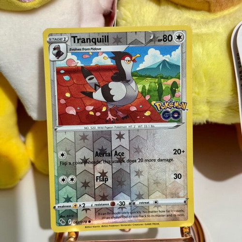 Tranquill Pokemon Go Reverse Holo like new