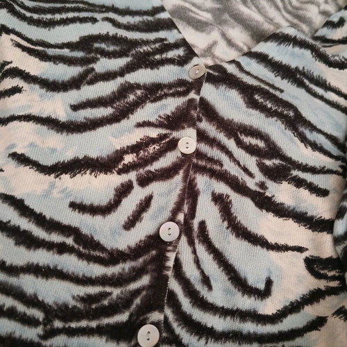 Animal print cardigan like new, size S/M, viscose-wool