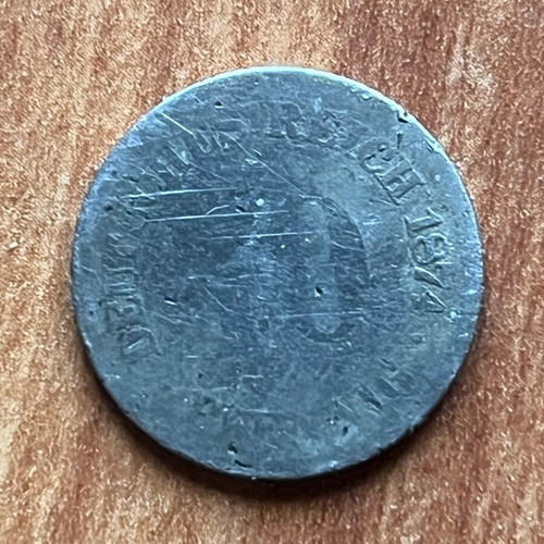 German coin 1874 used, silver 800