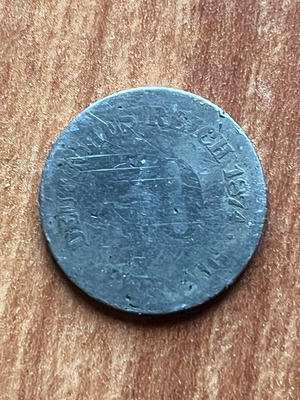German coin 1874 used, silver 800