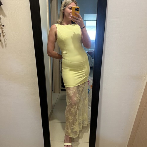 Summer dress yellow with lace new