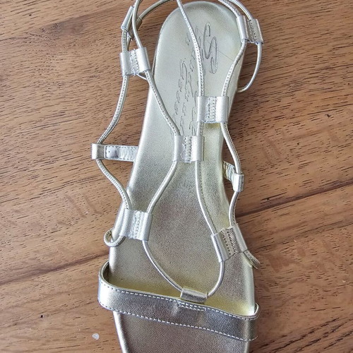 Sante Lace Up Flat Sandals Like New, Gold Color, Size 38