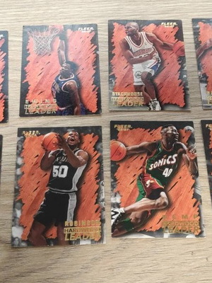 NBA Hardwood Leader Fleer 96-97 collectible card lot, 21 different