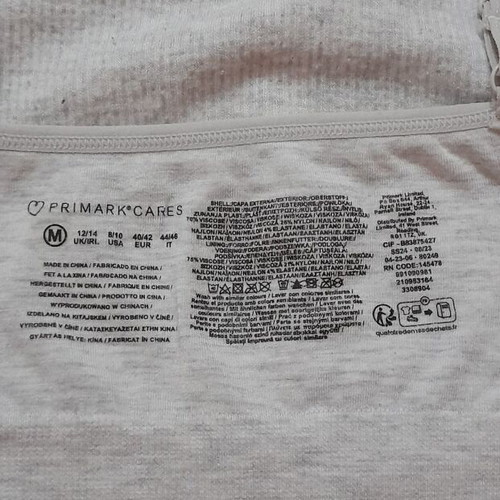 Γυναικείο γκρι cropped τοπάκι Primark Cares μέγεθος M