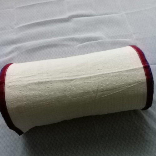 Traditional Argaleiou Fabric new, white with red-blue stripes