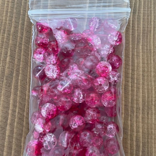 Glass crackle beads like new, pack of 4 bags
