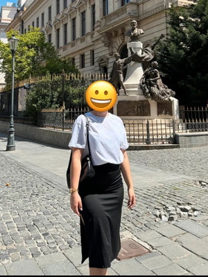 Φούστα Shein μαύρη μίντι με σκίσιμο, σαν καινούργιο, μέγεθος M