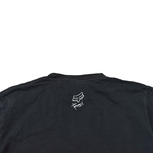 Y2K Fox Faded Black T-shirt used, size M-L