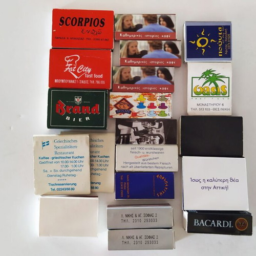 Matchboxes used, pack of 20 from bar and food service