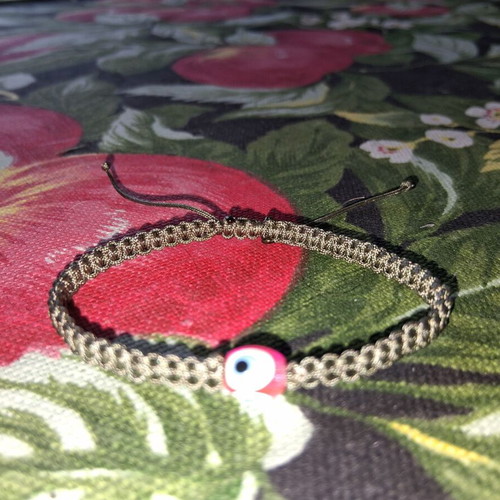 Macrame bracelet set with evil eye beads, adjustable size