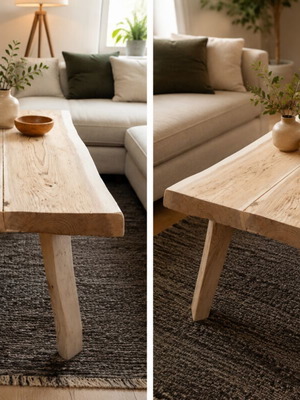 Coffee table made of solid pine wood like new