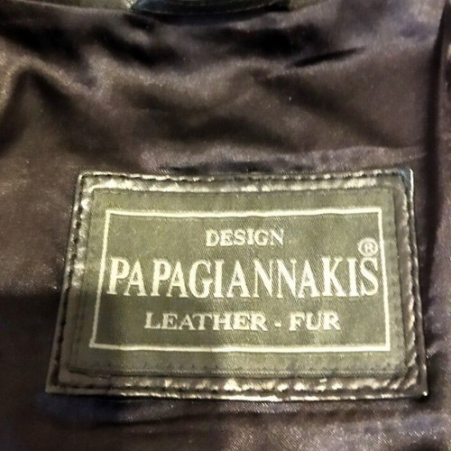 Leather blazer Papagiannakis XXL (56) – genuine black, like new
