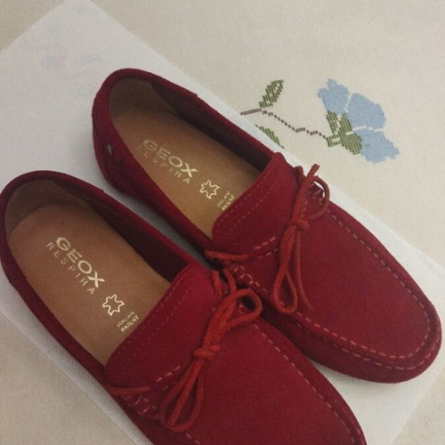 Geox women's moccasins like new, red, size 40
