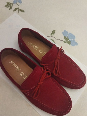 Geox women's moccasins like new, red, size 40