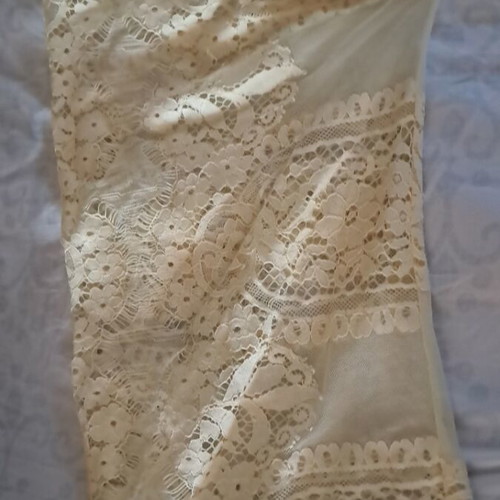 Stili Deligianni long lace formal dress with waist tie