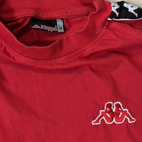 Kappa T-shirt with Omini logo embroidery, red, size L