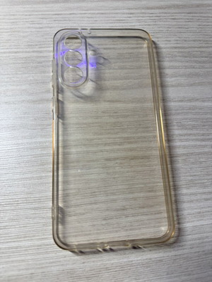 Transparent case for Samsung A56 used with slight yellowing