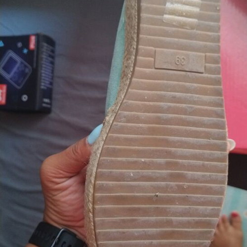 Espadrilles size 39 like new, suede green pistachio-beraman